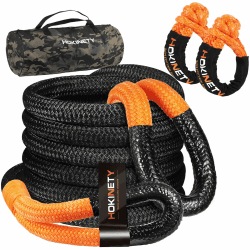 HOKINETY Kinetic Recovery Abschleppseil: 3,2 cm x 9,1 m, 24,947.6 kg Snatch Strap mit weichen Schäkeln, Robustes Offroad-Abschleppgurt-Set für LKW, SUV, UTV, ATV, Traktor, Auto, Jeep, Schwarz Angebot bei HelloDeals