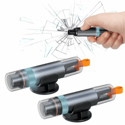 ZUYIST 2 Stück Nothammer Auto mit Gurtschneider, Multifunktional Gurtschneider Notfallhammer Tragbarer Sicherheitshammer Auto Hammerdex Glasbrecher Rescue Tool fürs Auto, Bus (Silber) Angebot bei HelloDeals