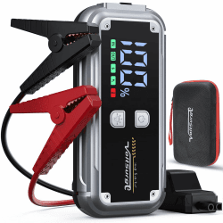 Starthilfe Powerbank, 6000A Spitzenstrom Starter Powerbank Tragbare Auto Starthilfe mit USB-Schnellladung 3.0, LCD Bildschirm, Taschenlampe, 12V für Alle Benzinmotor/8,0L Dieselmotor