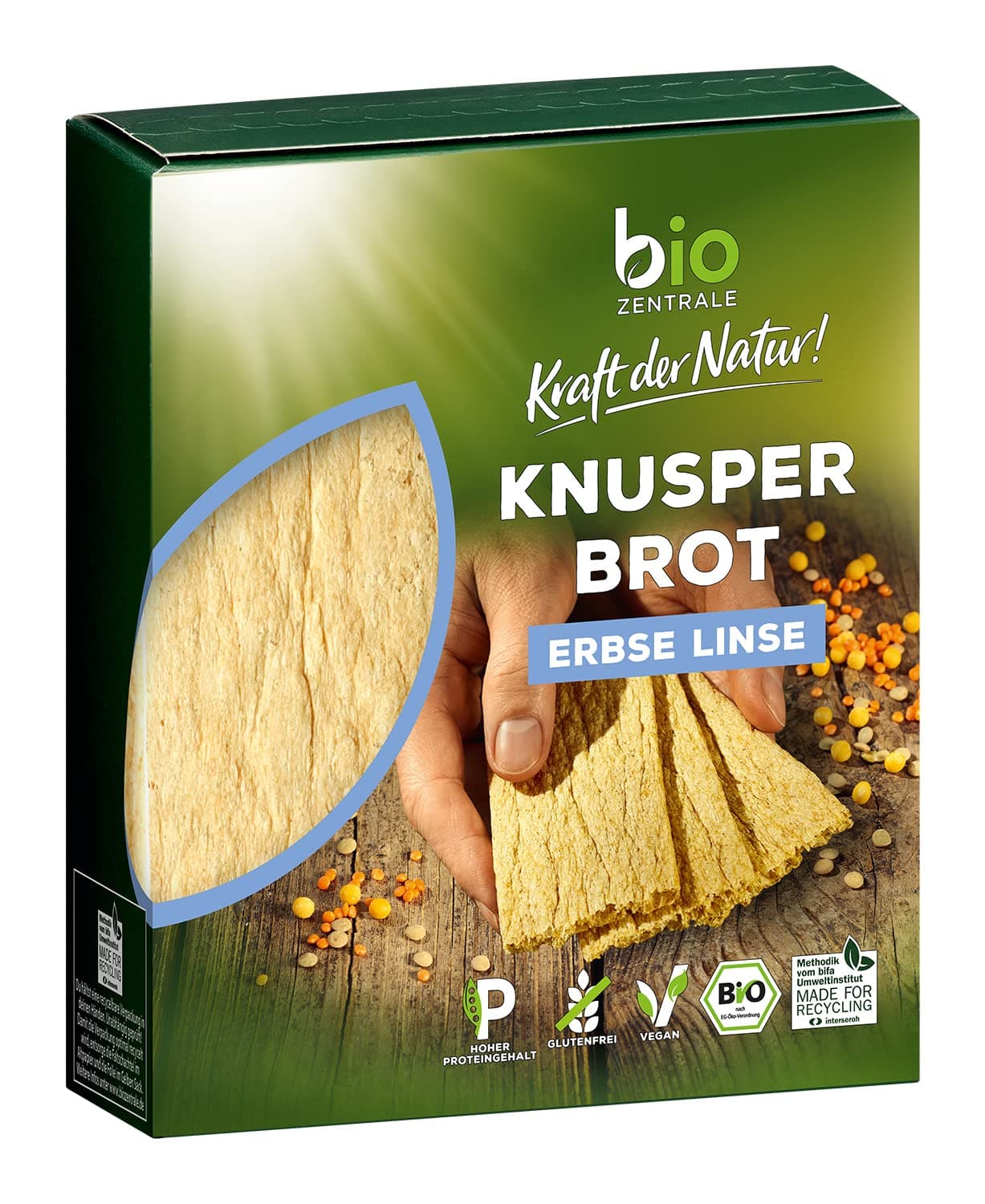 biozentrale Knusperbrot Erbse Linse - 7x100g (7er Pack) Bio-Knusperbrot - vegan & glutenfrei - knusprig luftige Alternative zu Maiswaffeln, Reiswaffeln und Knäckebrot Erbse Linse 100 g (7er Pack) Angebot bei HelloDeals