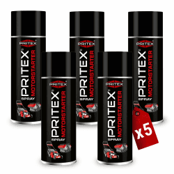 PRITEX – Motorstarter Spray 5X 400 ml – Starthilfespray für Benzin- & Dieselmotoren – schont Anlasser, Motor & Batterie – niedrige Zündtemperatur & hohe Zündenergie – für Auto, LKW & Landmaschinen 5 Stk. Angebot bei HelloDeals