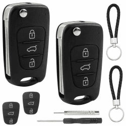 2 Stück Schlüssel Gehäuse mit 3 Tasten Autoschlüssel Tastenfeld Set Kompatibel mit Hyundai i10 i20 i30 ix20 ix35 Kia Sportage Ceed Soul Rio Picanto Fernbedienung Auto Schlüsselgehäuse Klappschlüssel Angebot bei HelloDeals