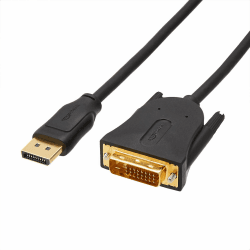 Amazon Basics DisplayPort-auf-DVI-Kabel, mit vergoldeten Anschlüssen, 1.8 m/6 Feet, Schwarz 1.8 m 1-Pack Single Angebot bei HelloDeals