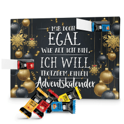 printplanet - Lindt Hello Adventskalender mit Spruch und Füllung in 4 Sorten - Mir doch Egal wie alt ich Bin, ich Will trotzdem einen Adventskalender - 2025 HELLO Lindt Mir doch Egal wie alt ich bin…