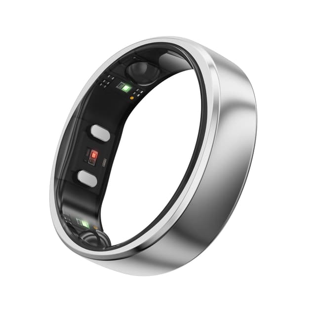 RingConn Gen 2 Smart Ring, weltweit erstes Schlafapnoe-Monitoring, Keine App-Abonnement, 12 Tage Akkulaufzeit, Stress-/Herzfrequenz-/Frauen-Gesundheits-Tracker, kompatibel mit Android und iOS 9 Silber
