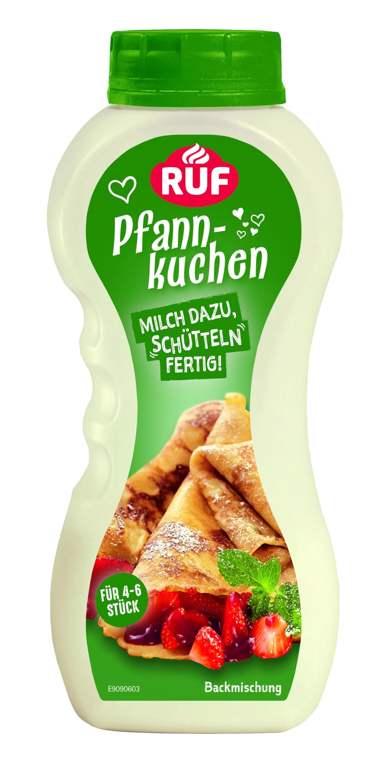 RUF Pfannkuchen Shaker, Pfannkuchenteig-Grundmischung für 4-6 goldbraune Eierpfannkuchen, schnell gemacht, nur Milch zugeben, schütteln, fertig, 1x200g Angebot bei HelloDeals