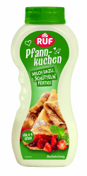 RUF Pfannkuchen Shaker, Pfannkuchenteig-Grundmischung für 4-6 goldbraune Eierpfannkuchen, schnell gemacht, nur Milch zugeben, schütteln, fertig, 1x200g