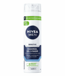 NIVEA MEN Sensitive Rasiergel für Männer (200 ml), Rasier Gel mit Kamille, Hamamelis und Vitamin E für eine sanfte Rasur, schützende Formel gegen Hautirritationen Recycelte Alu-Dose 200 ml (1er Pack) Angebot bei HelloDeals
