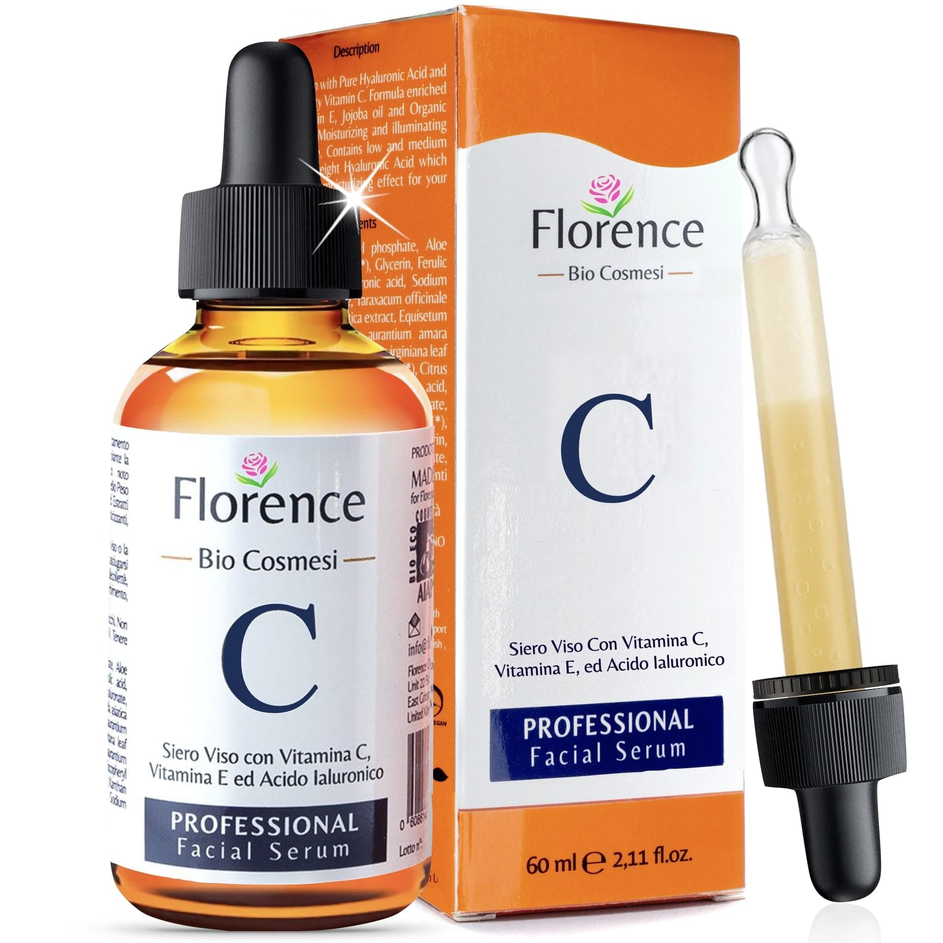 60ml Bio Hyaluron Serum mit Vitamin C, E. Hochkonzentriert Anti-Falten, Anti-Aging & Dunkle-Flecken. Hyaluronsäure-Gesichtsserum, Ideal als Augenkonturcreme. Dermaroller Essence. Vegane Naturkosmetik Angebot bei HelloDeals