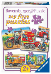 Ravensburger Kinderpuzzle - 06954 Bei der Arbeit - My First Puzzle mit 2,4,6,8 Teilen - Puzzle für Kinder ab 2 Jahren Single