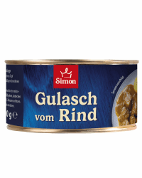SIMON Delikatess Rindergulasch 300 g I Zartes Rindfleisch in herzhafter Sauce I Fertiggericht in recyclebarer Konserve I Authentische Hausmannskost Angebot bei HelloDeals
