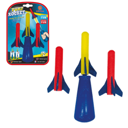 Günther Flugspiele 1557 - Raketenspiel Pump Rocket, ca. 15 x 8 cm, Wurfspiel mit 3 Schaumstoff-Raketen und Abschusspistole, Raketen Spielzeug für Kinder ab 4 Jahren, bis zu 10 m Reichweite Angebot bei HelloDeals