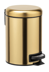 WENKO Kosmetik Treteimer Mod. Leman 3 Liter Bad-Mülleimer mit Beutelhalter und Anti-Fingerprint-Beschichtung Edelstahl Gold matt 17x25x22,5 cm Angebot bei HelloDeals