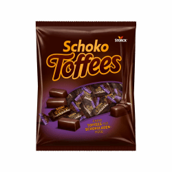Schoko Toffees - 1 x 325g - Schokoladen Toffees mit feinherbem Schokoladenüberzug (30 Prozent)