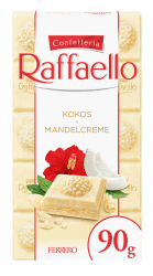 Ferrero Raffaello Tafel – Weiße Schokolade mit Kokos- und Mandelcreme – 1 x 90 g Schokoladentafel 90 g (Pack of 1)
