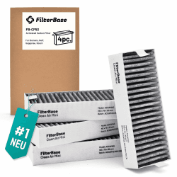 FilterBase® Aktivkohlefilter 4er Set - passend für 9001421821 9001563858 / Siemens Studioline HZ9VRCR0 / Bosch HEZ9VRCR0 / Neff Z821VR0 / Gaggenau CA282111 und Constructa CZ9VRCR0 (195x75x35 mm) Angebot bei HelloDeals