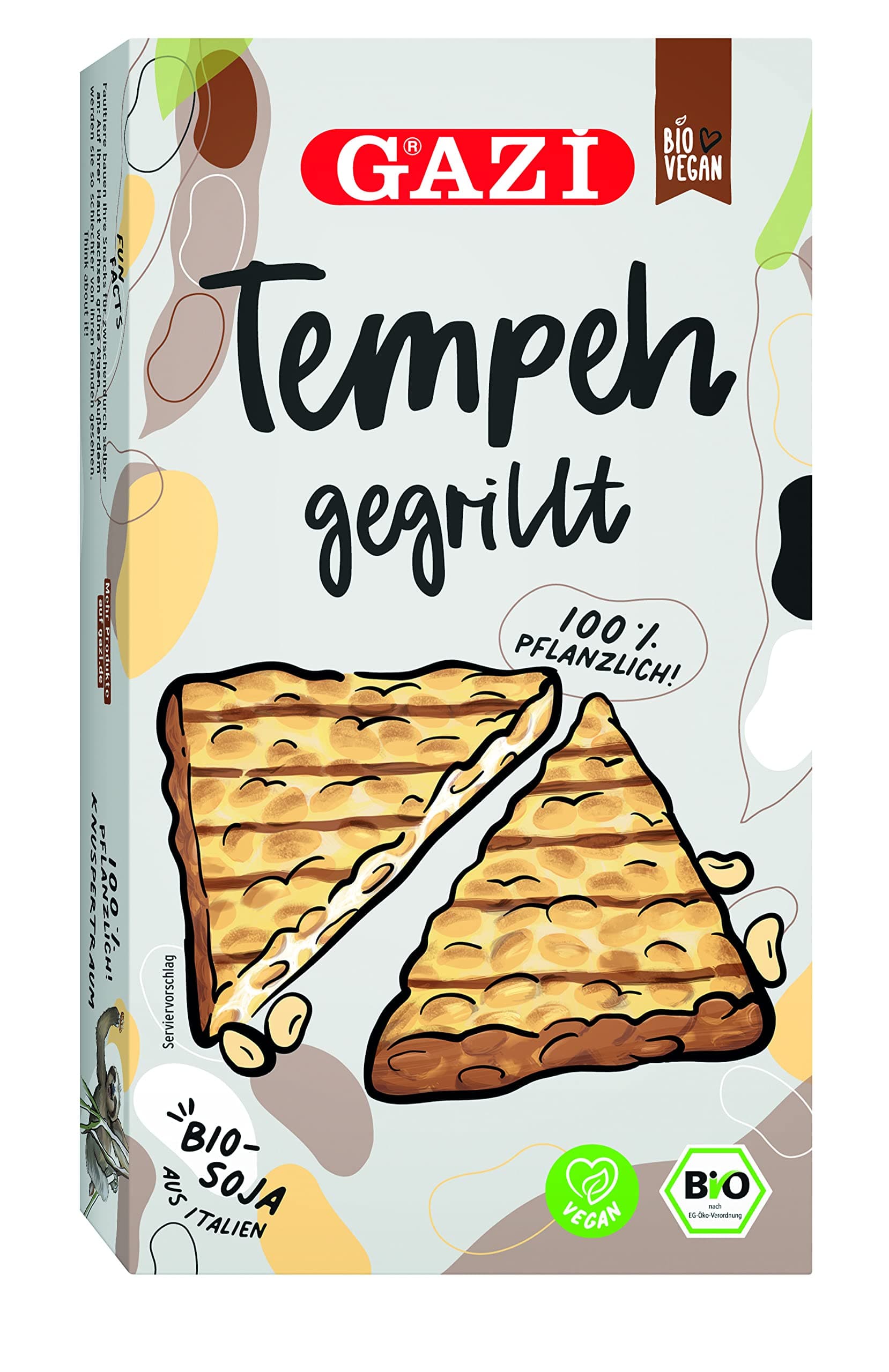 HYMOR BIO TEMPEH GEGRILLT - 2x 200g - vegane Fleisch-Alternative mit italienischem BIO-Soja traditionell in Italien hergestellt, von Gazi, pflanzliche Alternative lecker und bekömmlich 200 g (2er Pack) Angebot bei HelloDeals