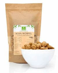 Sojawürfel 500g Alternative zu Fleisch von der Grünen Essenz - vielseitiger Fleischersatz für eine vegane Ernährung - Soja Balls Chunks - Protein Soja-Würfel Angebot bei HelloDeals