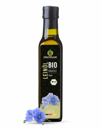 Kräuterland Bio Leinöl 250ml, bio Leinsamen, kaltgepresst, mild und nussig, reich an Lignane und Omega 3-6-9 Fettsäuren, naturrein ohne Zusatzstoffe, glasflasche, mühlenfrisch 250 ml (1er Pack) Angebot bei HelloDeals