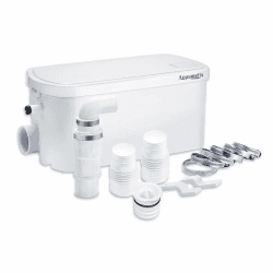 Aquamatix Duschpumpe 250W Hebeanlage Kompakte Abflusspumpe, Abwasserpumpe 8m Vertikale Pumpentfernung 100L/min für Duschen und Waschbecken 2 Einlässe