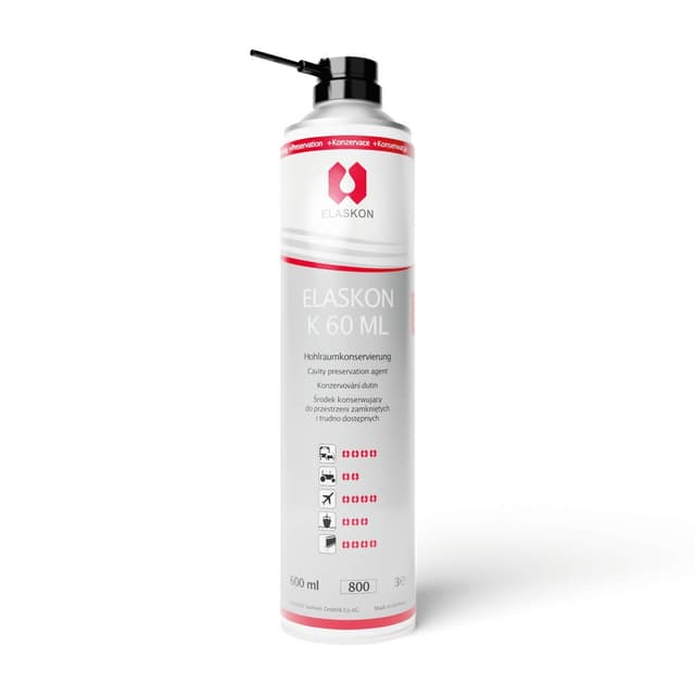ELASKON K 60 ML - Hohlraumversiegelung 600ml / Korrosionsschutz Spray/Rostschutz Spray/Rostschutz Grundierung/Hohlraumkonservierung/Hohlraum Fett in der Aerosoldose 600 ml Sprayflasche