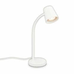 BRILONER – Nachttischlampe, Schreibtischlampe Schwenkbar, Tischlampe GU10 für Home Office mit Kabelschalter, Leselampe, Weiß mit Stecker Weiß Angebot bei HelloDeals