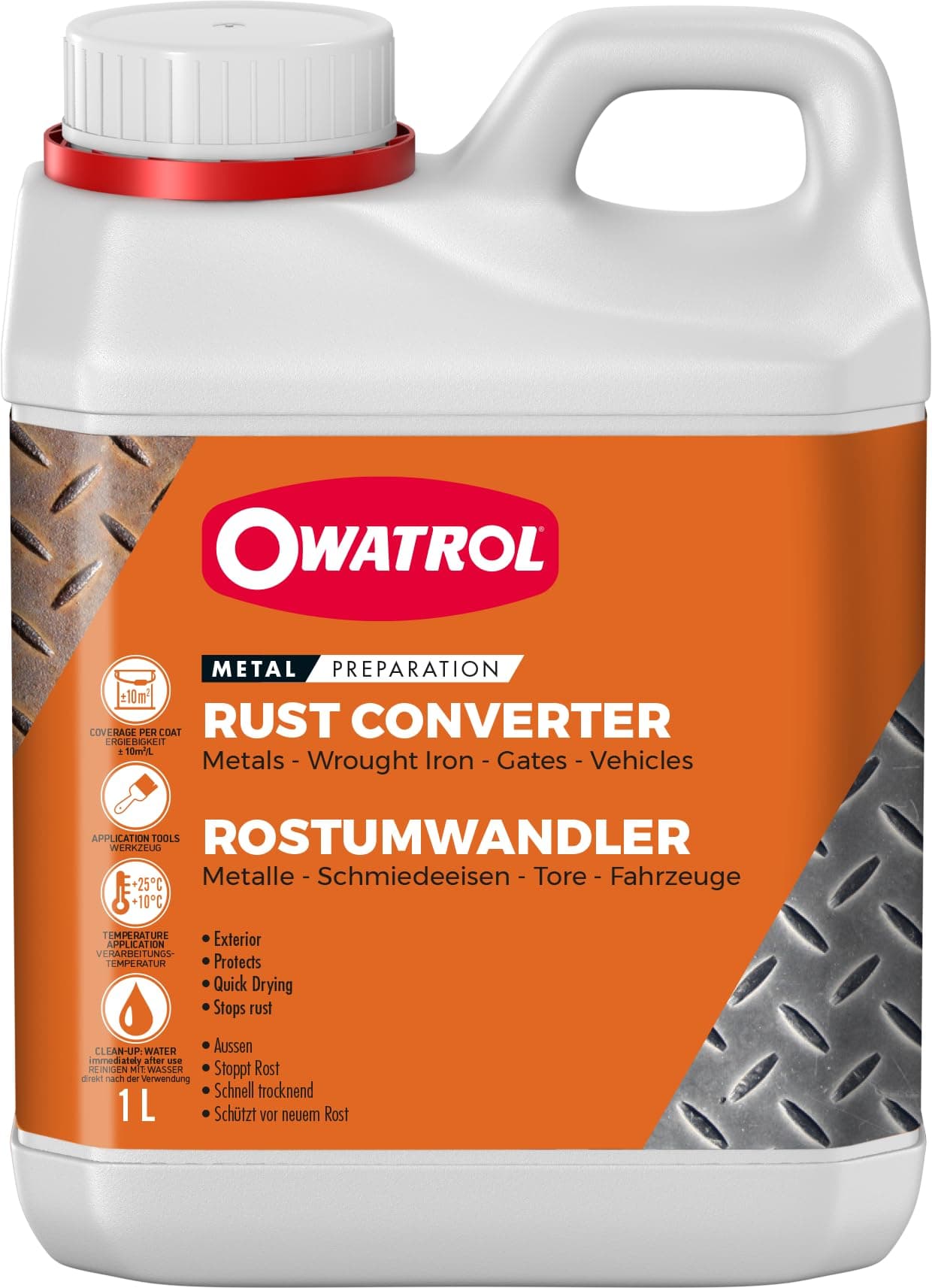 OWATROL® Rostumwandler [1Liter] - Rostumwandler mit Grundierung - Auto - Rostschutzgrundierung - Rostumwandler Kfz - Rust Converter- Grundierung Metall Angebot bei HelloDeals
