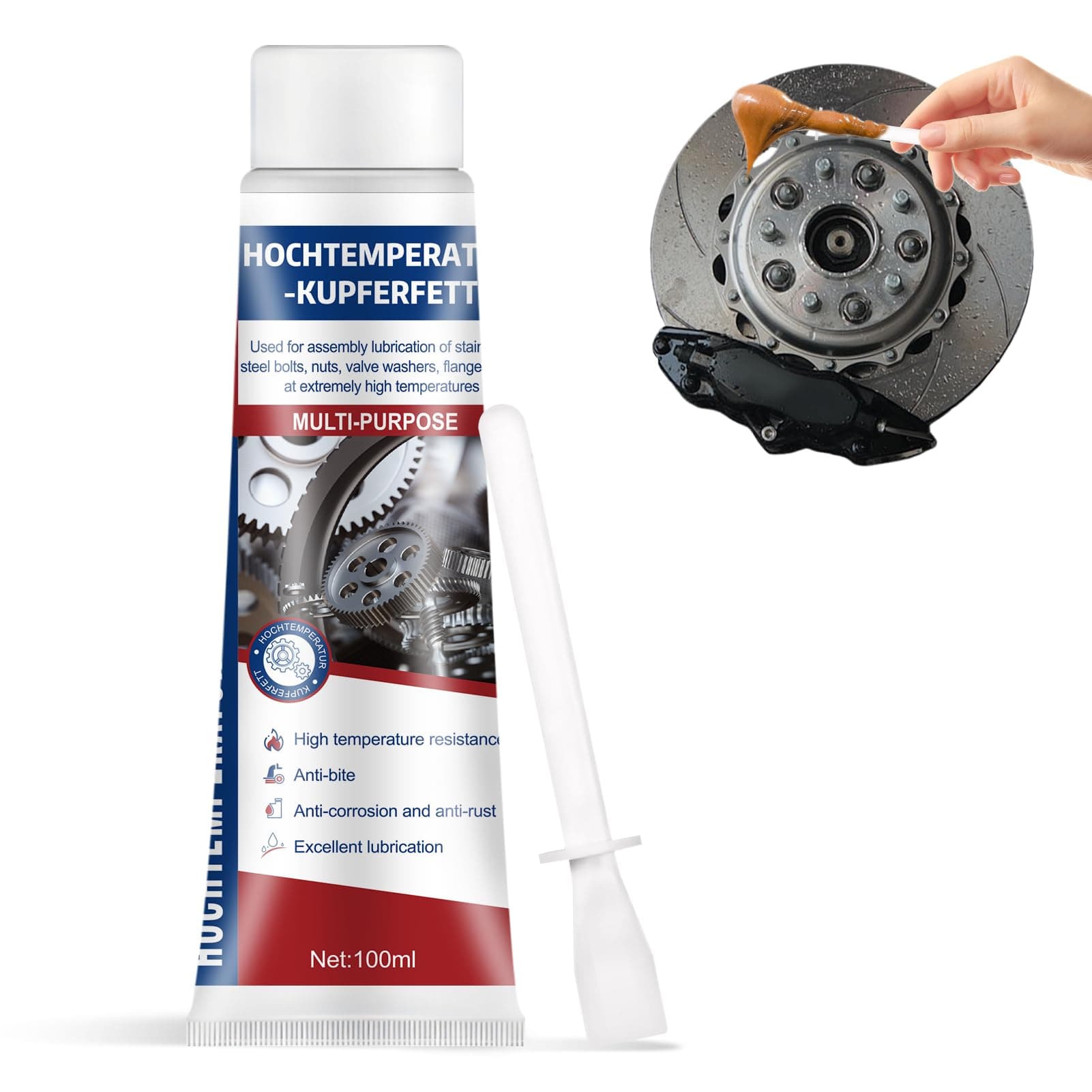 ALLONY 100g Kupferfett, Kupferpaste für Bremsen, Wasserdicht und Hochtemperaturbeständig, Micromolecular Lubricant für Verschiedene Modelle (A) SQ-EU005 Angebot bei HelloDeals