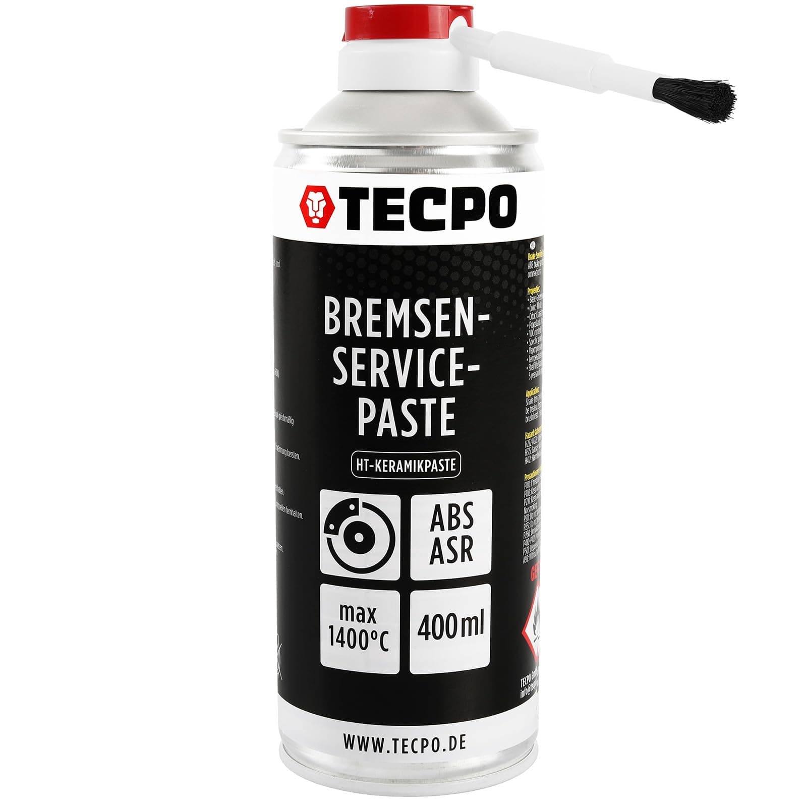 TECPO Hochtemperatur Multimontagepaste, 400ml Hochbelastbarer Dauerschmierstoff für die Bremsscheiben Bremsenpaste Anti-Quietsch-Paste Bremsen Schmierpaste Keramikpaste Kupferpaste 1x 400 ml