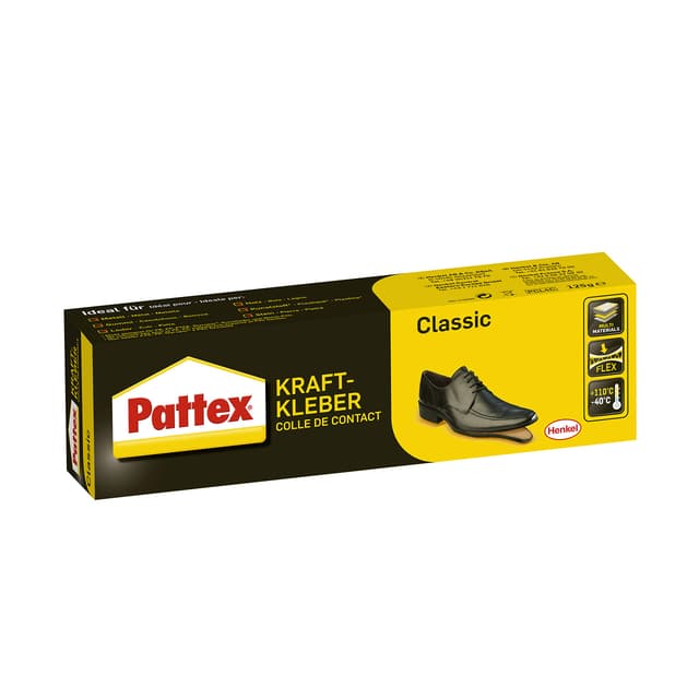 Pattex Kraftkleber Classic, extrem starker Kleber für höchste Festigkeit, Alleskleber für den universellen Einsatz, hochwärmefester Klebstoff, 1 x 125g 125 g Einzelprodukt Single