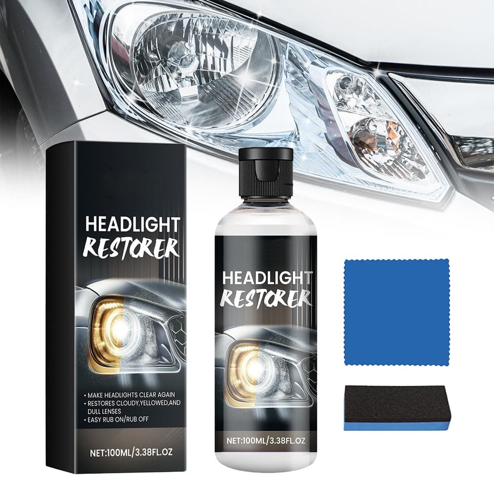 Generisch Scheinwerfer Aufbereitung Set, Scheinwerfer Polierset mit Schwamm Und Handtuch, Scheinwerfer Bedampfen Set Und PoliturReparaturwerkzeug für Gelbfärbung, Kratzen, Unschärfen (1Pcs)