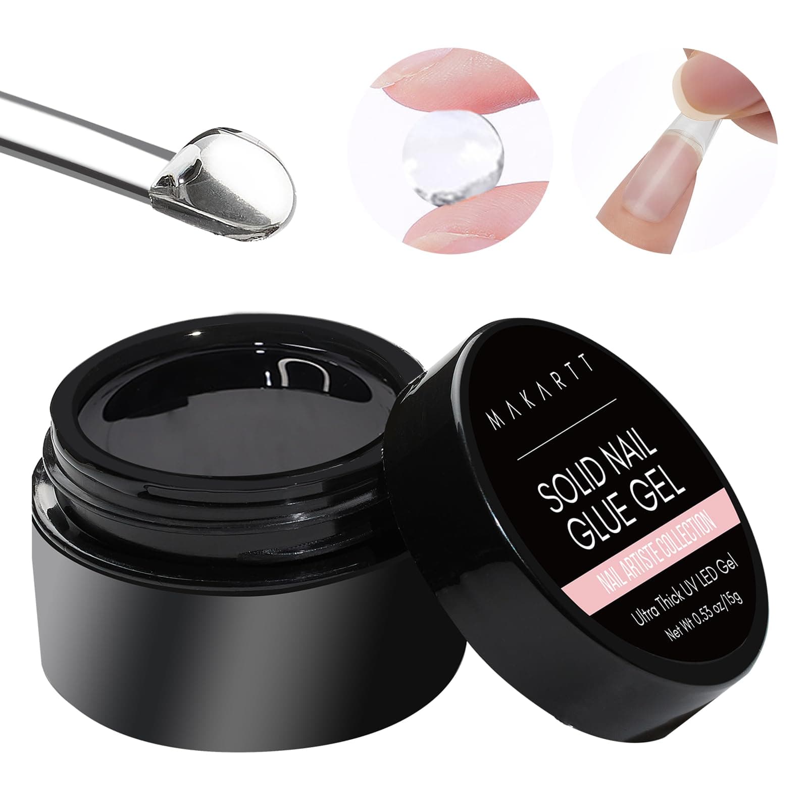 Makartt Fester Nagelkleber für Acryl Nagelspitzen 3D Gel for Nail Klebegel UV-Härtung zum Aufpressen von Nägeln, Kunstnägeln, einfach zum Selbermachen zu Hause, Salon, Valentinstagsgeschenk,15 ml 01- Nagelkleber 15ML 15ML Angebot bei HelloDeals