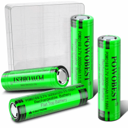 3000mAh Wiederaufladbarer NiMH Akku,POWO18B 3.7V Flat Top Batterie Mit Batterieschutzbox,NO:1818-666-888B Batterie,für Kamera,kleinen Lüfter,LED Stirnlampe,Produktpatentnummer:015037694-0001(4 Pack) Angebot bei HelloDeals