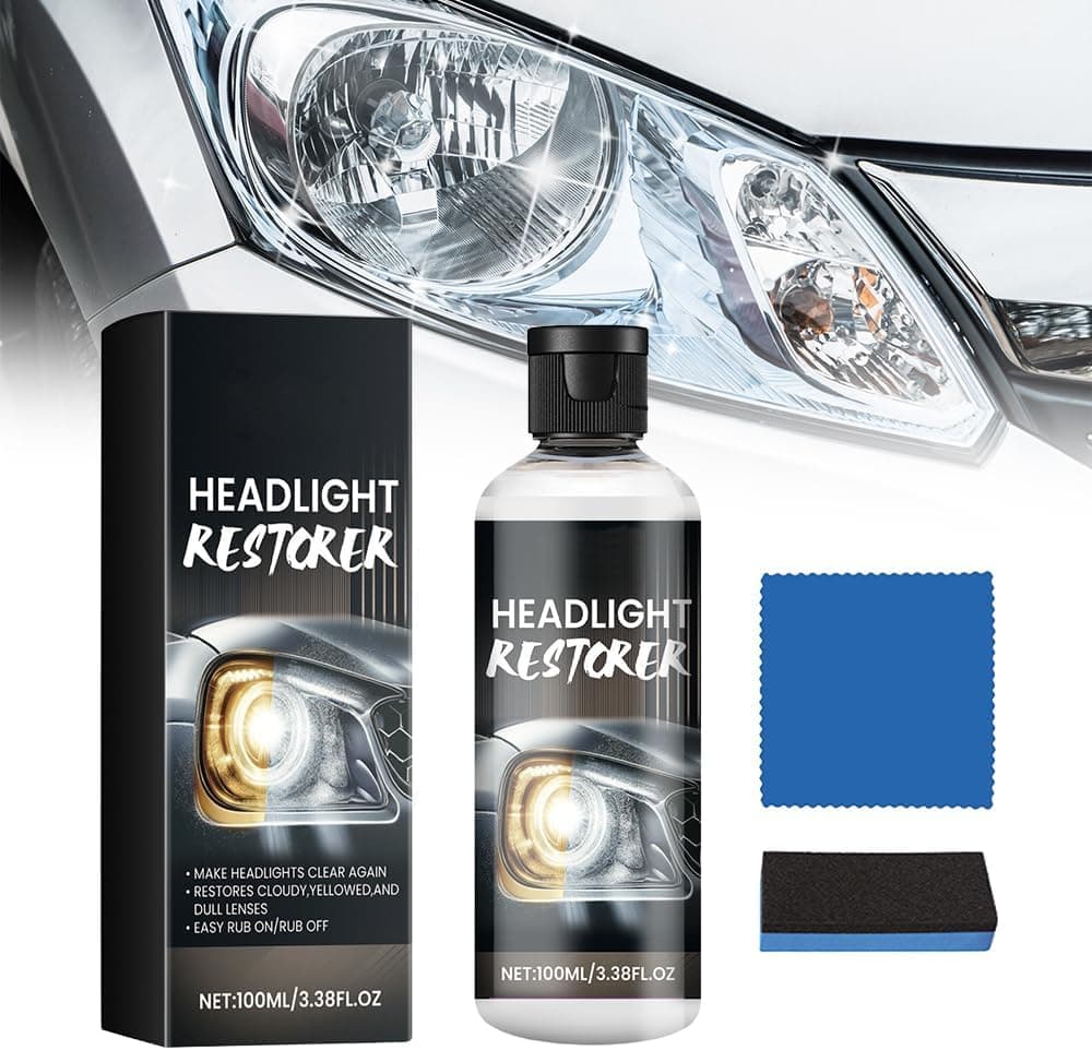Scheinwerfer Aufbereitung Set mit Schwamm Und Handtuch, 2025 Neu Auto Scheinwerfer Politur, Scheinwerfer Bedampfen Set Und PoliturReparaturwerkzeug für Gelbfärbung, Kratzen, Unschärfen (1Pcs) Angebot bei HelloDeals