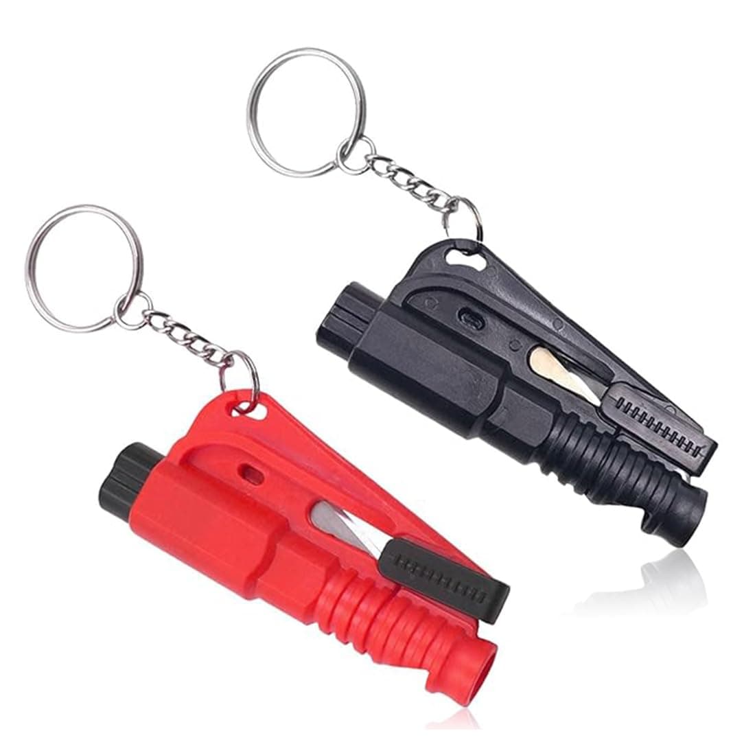 XOXVURI 2 Stück The Original Emergency Keychain Car Escape Tool Car Security Key Fob 3 In 1 Emergency Glass Breaker Window Breaker Emergency Whistle Fluorescent Belt Cutter Angebot bei HelloDeals