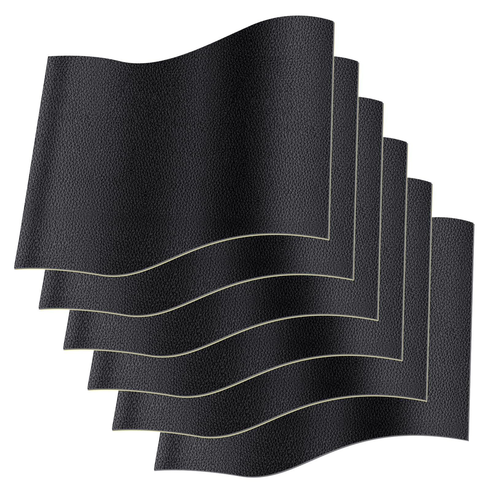 6 Stück Kunstleder Selbstklebend, Lederflicken Selbstklebend, Kratzfestes Kunstleder Reparaturset, Pvc Leder Selbstklebend, Leder Reparatur Set Schwarz für Sofa, Autositz, Möbel (20x30cm)