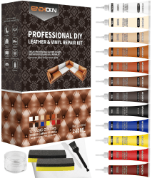 Leder Reparatur Set - Endhokn Leder Autositze, Sofas, Lederbekleidung, Ledertaschen, Gürtel, Reisetaschen Usw Kratzer, Löcher, Verschleiß Kunstleder Reparatur Set（12 Farben）