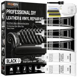 Endhokn Leder Reparatur Set, 3 Schwarz 2 Weiß Kunstleder Reparaturset Schwarz Fix Kratzer Schnitte Risse Löcher Flüssigleder für Autositze, Sofa, Jacke, Taschen, Geldbeutel, Gürtel, Möbel Graue Serie Angebot bei HelloDeals