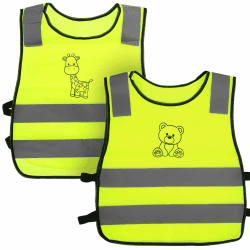 XxinXrong 2 Stück Kindersicherheitsweste, reflektierende Sicherheitsweste gut sichtbar, geeignet für Sport, Laufen, Radfahren, Schule, Auto, Junge, Mädchen (Kleines Tier) Angebot bei HelloDeals