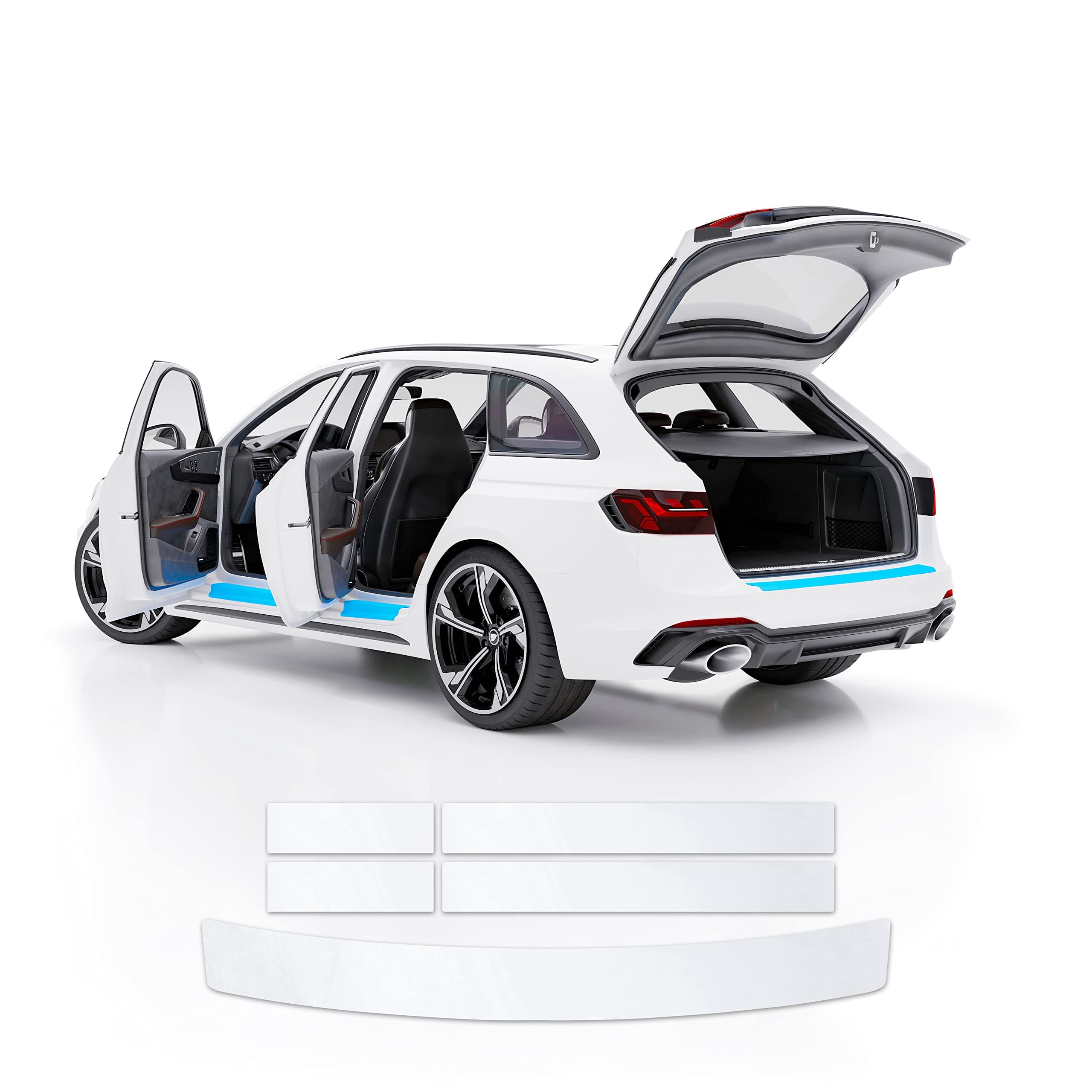 Blackshell® Basic Lackschutz Set kompatibel mit VW ID.3 | Typ E1 | Bj. ab 2020 (auch Facelift) Transparent - passgenauer Ladekantenschutz, Einstiegsleisten inkl. Profi Rakel