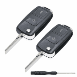 Kesiku Golf 4 Schlüssel für Vw Golf 4 5 6 Bora Polo Passat Skoda Seat Leon Touran MK4 Autoschlüssel, Vw Schlüsselgehäuse, Polo Fernbedienung 2 Tasten - 2 Stück