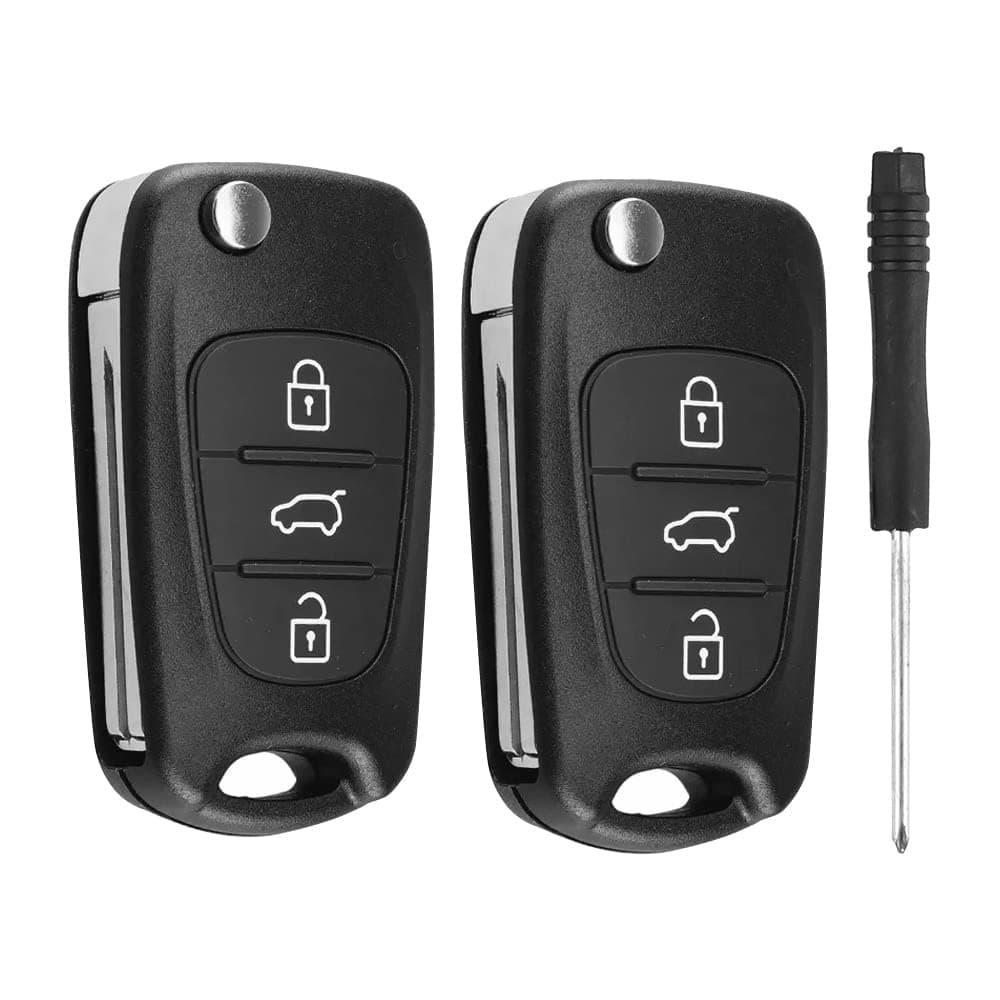SPTwj 2 Stück Autoschlüssel Gehäuse Schlüssel 3 Tasten Fernbedienung Auto Schlüsselgehäuse Zubehör Kompatibel mit Hyundai i10 i20 i30 ix20 ix35 und Kia Ceed Soul Sportage Venga Angebot bei HelloDeals