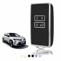 TOOMUME Schlüsselhülle, Autoschlüssel Hülle Karte Passt für Renault Scenic Megane Talisman Koleos Kadjar Clio Captur Espace Zoe Arcan Dacia Duster, Schlüsselcover Schutz Schlüssel Gehäuse - Smart Key TPU Schwarz Silber Angebot bei HelloDeals