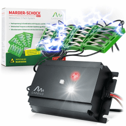 Gardigo® Marderschreck Auto Stromschlag | 3-fache Marderabwehr durch Ultraschall Blitzlicht und Elektroschock | Marderschutz im Motorraum | IP65 | Anschluss an Autobatterie | 400V | 12-24 kHz Angebot bei HelloDeals