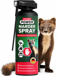 Gerobug Marderspray für Auto, Dachboden, Haus & Garage 400 ml - Marderschreck Dachboden, Marderschutz Auto Motorraum - Langanhaltende Marderabwehr Auto Spray mit verbesserter Formel Angebot bei HelloDeals
