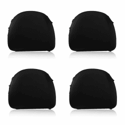JAONLD Kopfstützenbezüge Auto 4er Set Universal Kopfstützenbezug Auto Elastische Kopfstützenschoner Atmungsaktiv und Flexibel Staubdicht und Waschbar Geeignet für LKW, Bus(Schwarz) Black Angebot bei HelloDeals