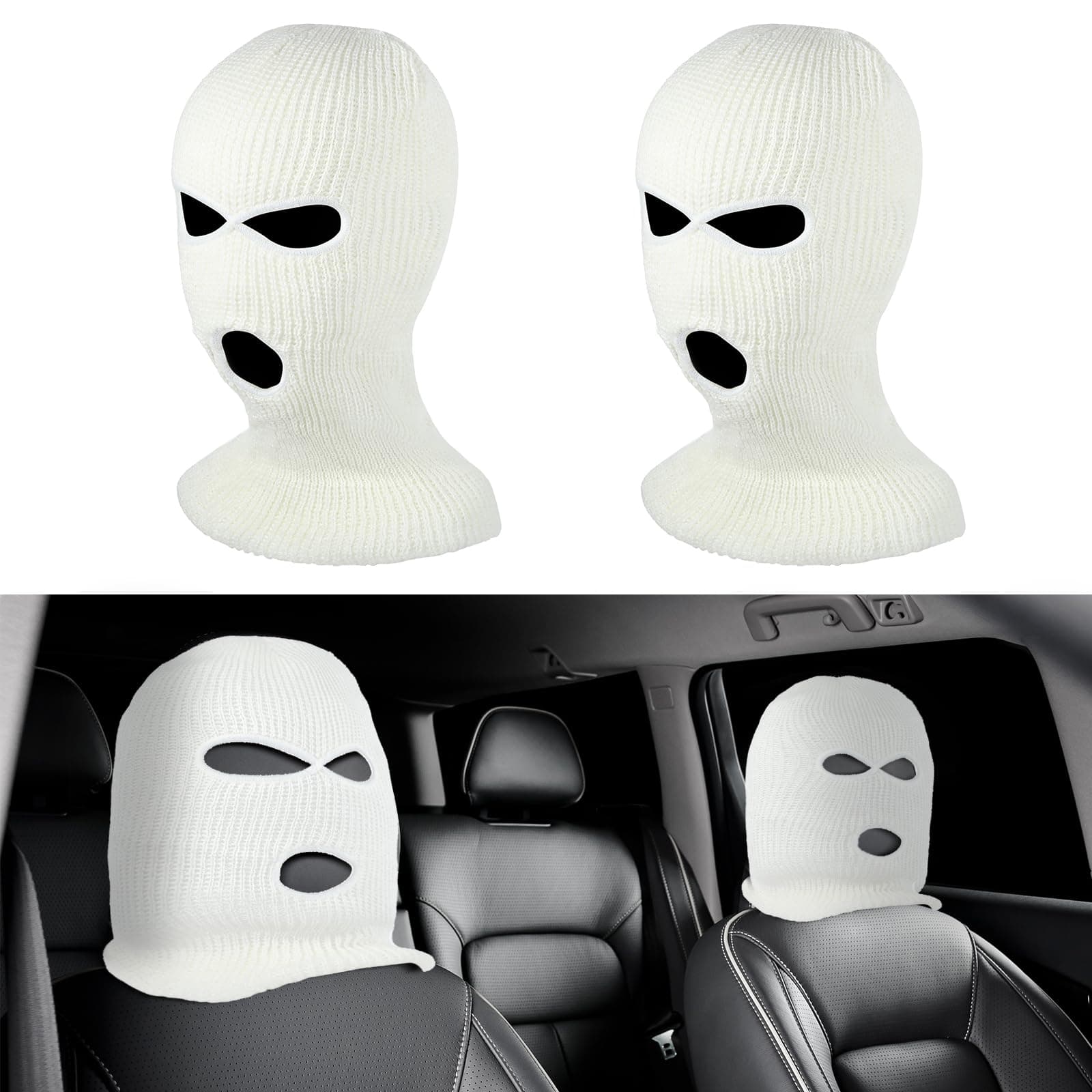 JIEYAO 2 Stück Lustiger Auto kopfstützenbezüge, Personalisierte Lustige Mütze Universal Kopfstützen Abdeckung Atmungsaktiver Kopfstützenbezug Lustige Autositz Kopfbedeckung Autositz Kopfstützen Geräte Weiß Angebot bei HelloDeals
