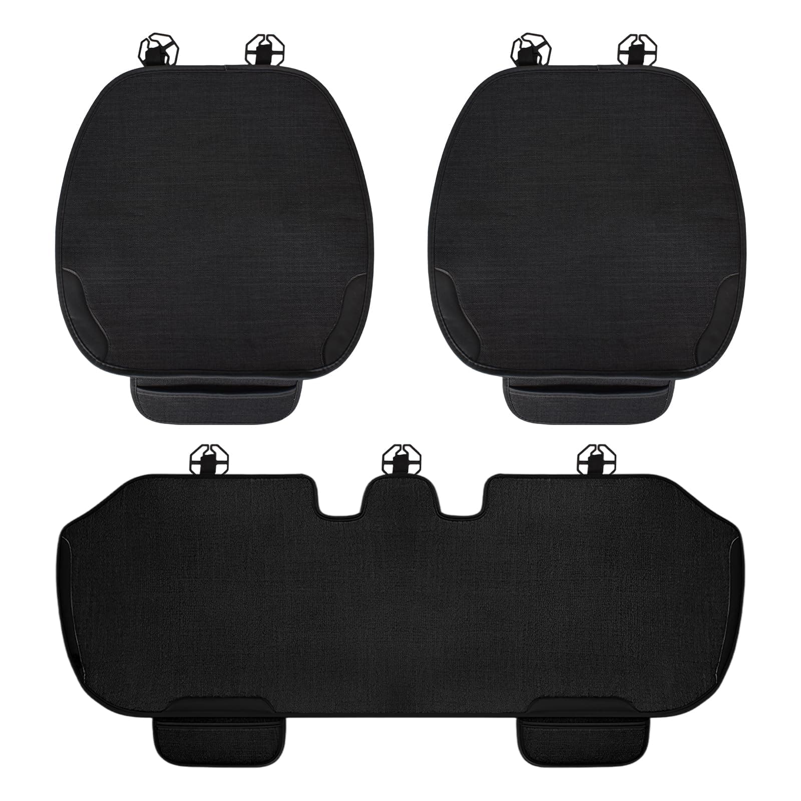3 Stück Autositzauflage Baumwolle-Leinen für Vorder- & Rücksitze, Universal Sitzbezüge 3-teilig Atmungsaktiv, Anti-Rutsch Autositzschoner, Kratzfeste Sitzauflagen PKW/SUV, Naturstoff Sitzkissen 3er-Set Angebot bei HelloDeals