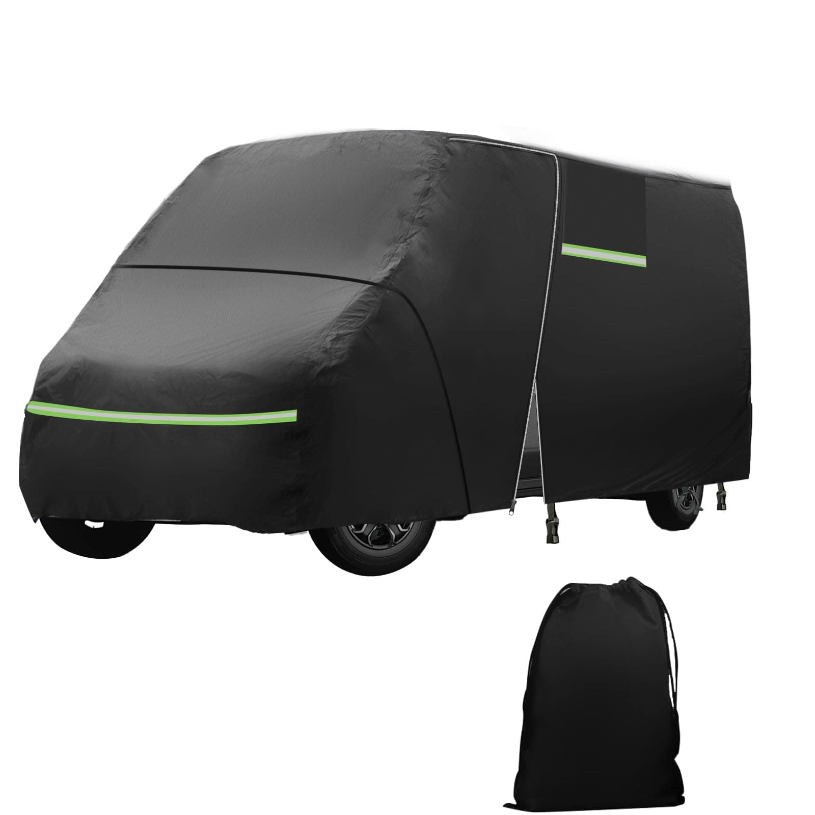 Vollgarage für Fiat Ducato 2006–2024, wasserdichte Wohnmobil-Abdeckung mit seitlichem Tür-Reißverschluss, winddichte Bänder, Regen, Schnee, UV, Staub, Allwetter, Hagelschutz, atmungsaktive Abdeckung 6*2.05* 2.52M Angebot bei HelloDeals