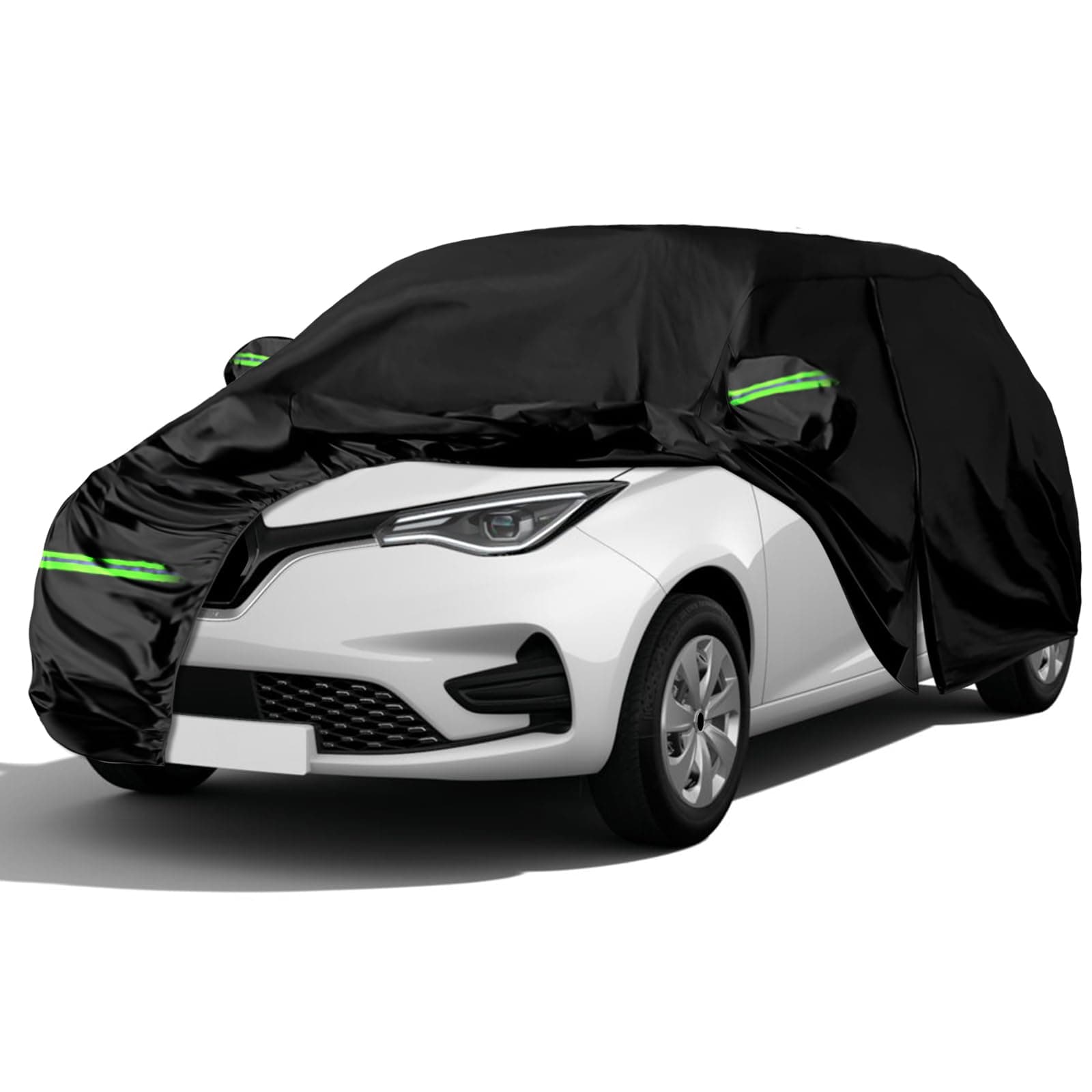 Autoabdeckung Passend für Renault Zoe 2012-2024, wasserdichte Vollgarage Autoplane mit Reißverschlusstür für Schnee, Regen, Allwetterschutz Schwarz Maßgeschneidert für Zoe 2012-2024 Angebot bei HelloDeals